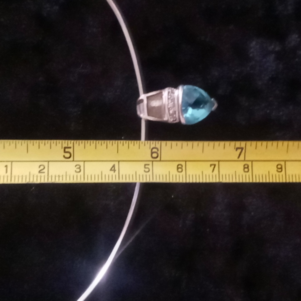 Uma sterling silver choker with a large genuine topaz pendant in 925. marked - Picture 12 of 12